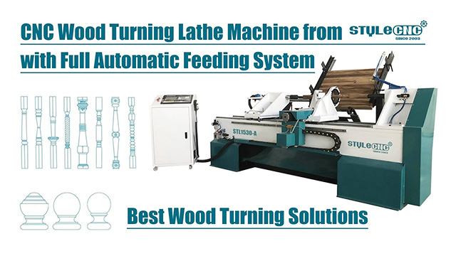 Automatic feeding wood lathe for woodturning